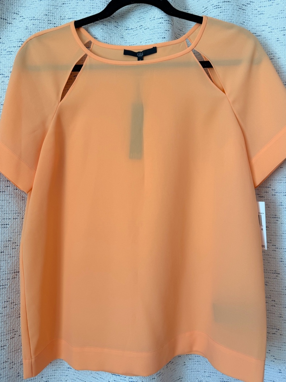 Tibi New York Peach Short-Sleeve Blouse - Ladies Top